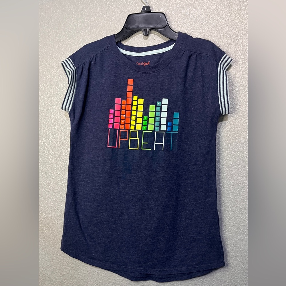 “UPBEAT” shirt-XL(14/16) Blue